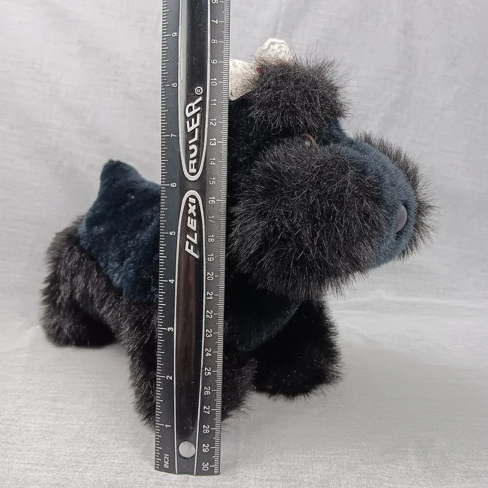 Dan-dee Black Scottish Terrier Dog Standing Realistic Puppy Plush Stuffed Animal
